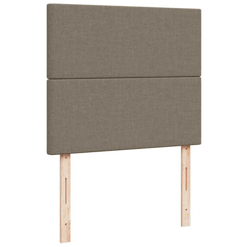 Łóżko kontynentalne z materacem, taupe, 120x190 cm, tkanina