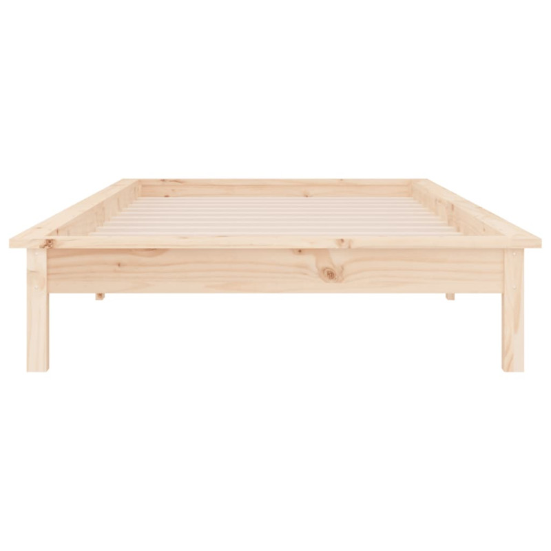 Rama łóżka z LED, 90x190 cm, pojedyncza, lite drewno