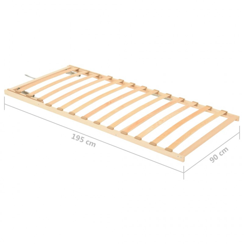 Stelaż do łóżka z 13 listwami, regulacja wezgłowia, 90x200 cm