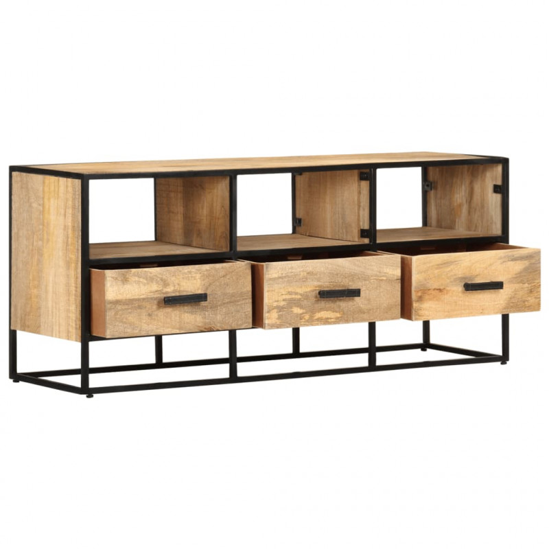 Szafka pod telewizor, 110x30x45 cm, surowe drewno mango