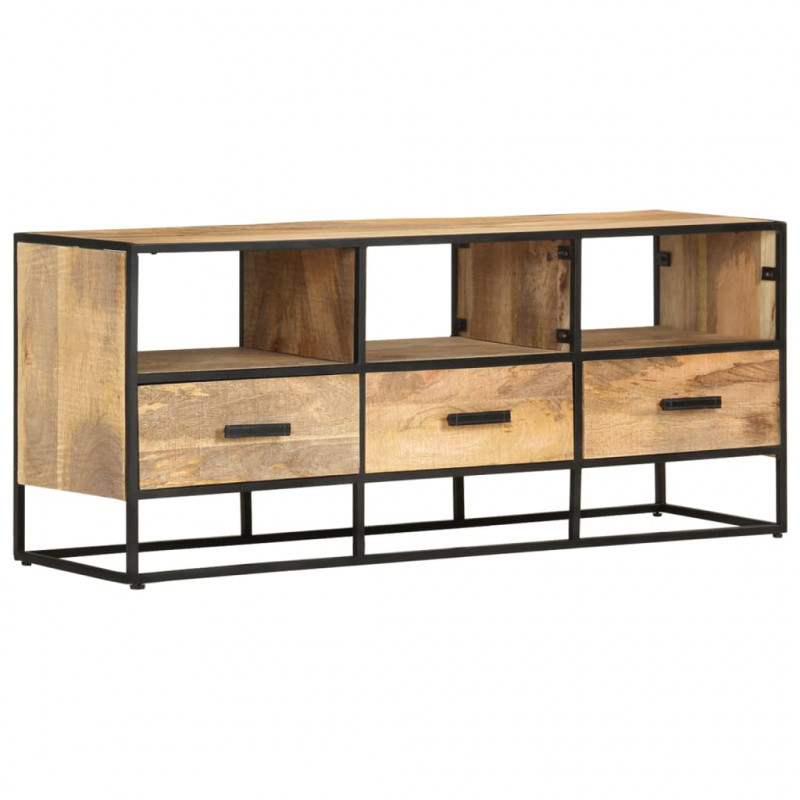 Szafka pod telewizor, 110x30x45 cm, surowe drewno mango