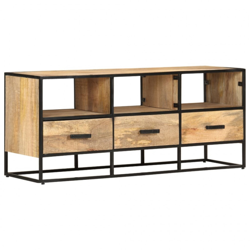 Szafka pod telewizor, 110x30x45 cm, surowe drewno mango