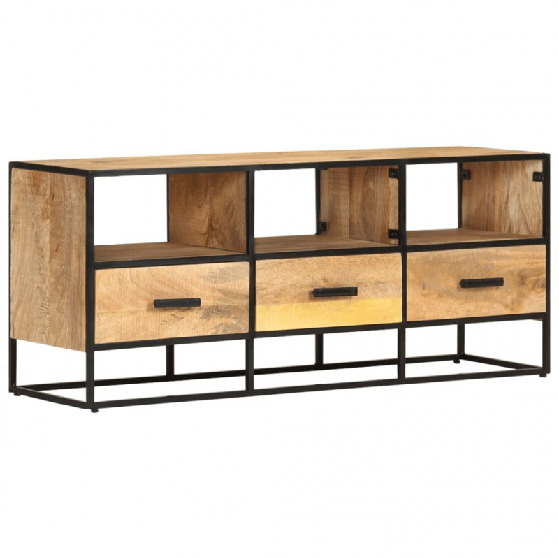 Szafka pod telewizor, 110x30x45 cm, surowe drewno mango