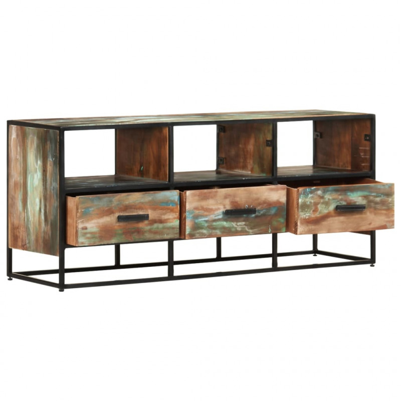 Szafka pod TV, 110x30x45 cm, lite drewno odzyskane
