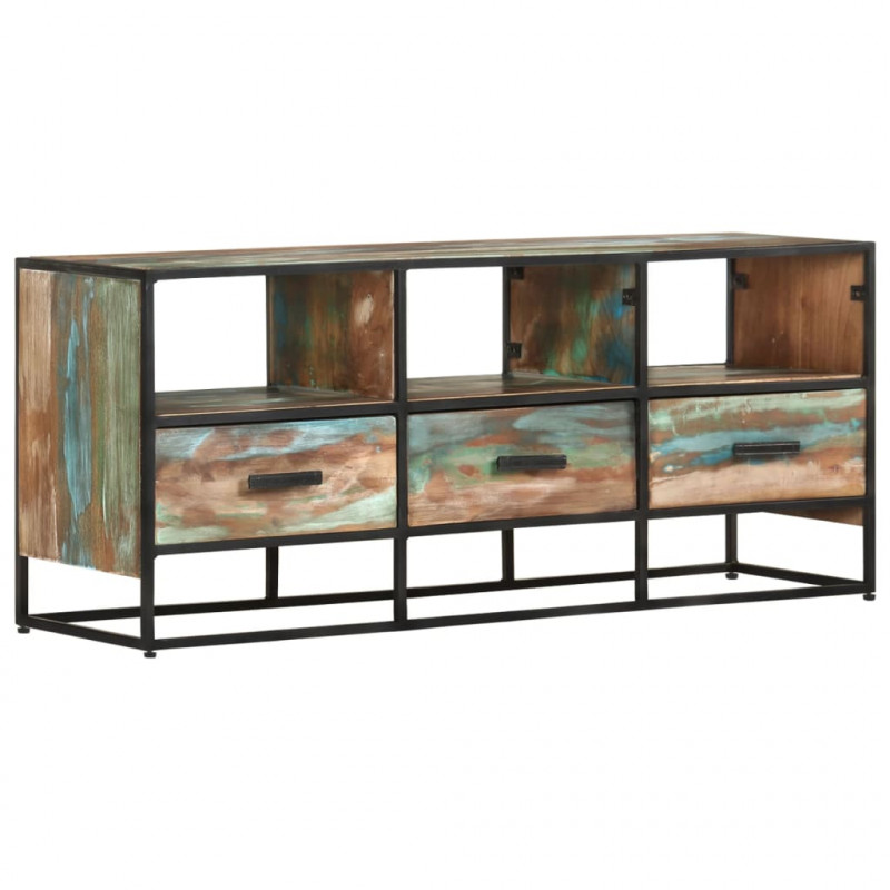Szafka pod TV, 110x30x45 cm, lite drewno odzyskane
