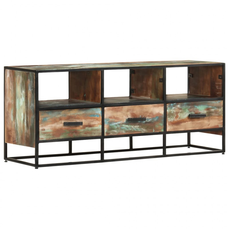 Szafka pod TV, 110x30x45 cm, lite drewno odzyskane