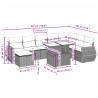 9-cz. zestaw mebli ogrodowych z poduszkami, beżowy, polirattan