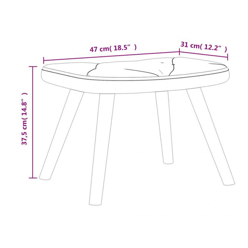 Fotel bujany z podnóżkiem, niebieski, obity tkaniną