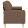 3-osobowa sofa z poduszkami, brązowa, 210 cm, obita tkaniną