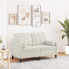 2-osobowa sofa z poduszkami, kremowa, 120 cm, aksamit