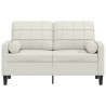 2-osobowa sofa z poduszkami, kremowa, 120 cm, aksamit