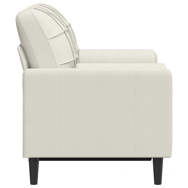 2-osobowa sofa z poduszkami, kremowa, 120 cm, aksamit