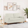2-osobowa sofa z poduszkami, kremowa, 140 cm, aksamit