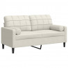 2-osobowa sofa z poduszkami, kremowa, 140 cm, aksamit