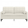 2-osobowa sofa z poduszkami, kremowa, 140 cm, aksamit