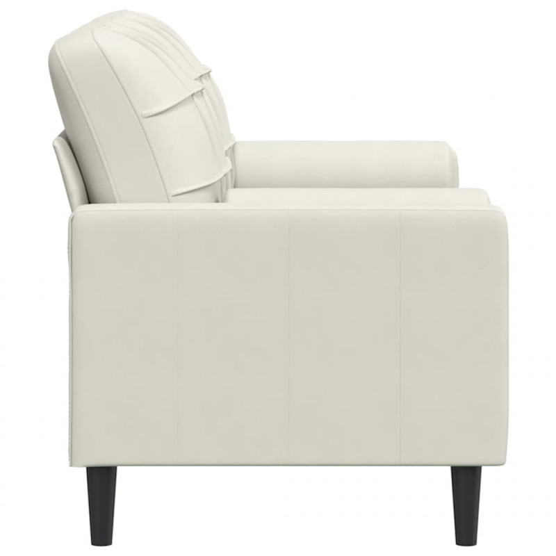 2-osobowa sofa z poduszkami, kremowa, 140 cm, aksamit