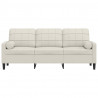 3-osobowa sofa z poduszkami, kremowa, 180 cm, aksamit