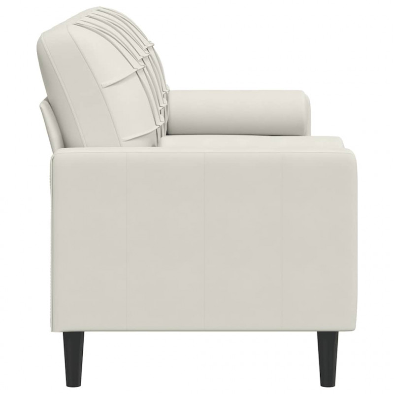 3-osobowa sofa z poduszkami, kremowa, 180 cm, aksamit