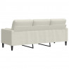 3-osobowa sofa z poduszkami, kremowa, 180 cm, aksamit