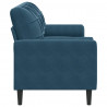 3-osobowa sofa z poduszkami, niebieska, 180 cm, aksamit