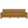 3-osobowa sofa z poduszkami, brązowa, 210 cm, aksamit