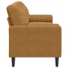 3-osobowa sofa z poduszkami, brązowa, 210 cm, aksamit