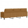 3-osobowa sofa z poduszkami, brązowa, 210 cm, aksamit