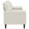 3-osobowa sofa z poduszkami, kremowa, 210 cm, aksamit
