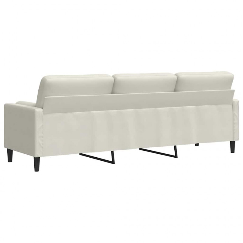 3-osobowa sofa z poduszkami, kremowa, 210 cm, aksamit
