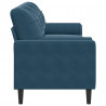 3-osobowa sofa z poduszkami, niebieska, 210 cm, aksamit