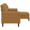 3-osobowa sofa z podnóżkiem, brązowy, 180 cm, aksamit