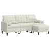 Sofa 3-osobowa, kremowa, 180 cm, tapicerowana aksamit