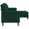 3-osobowa sofa z podnóżkiem, ciemnozielony, 210 cm, aksamit