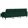 3-osobowa sofa z podnóżkiem, ciemnozielony, 210 cm, aksamit