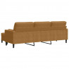 3-osobowa sofa z podnóżkiem, brązowa, 210 cm, aksamit