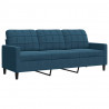 4-cz. zestaw wypoczynkowy z poduszkami, niebieski, aksamit