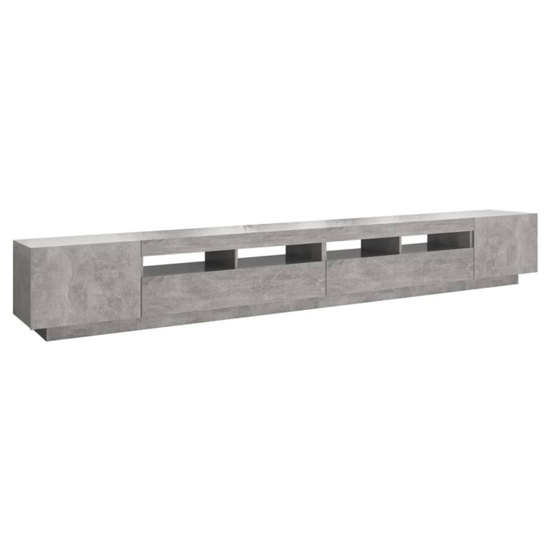 Szafka pod TV z oświetleniem LED, szarość betonu, 300x35x40 cm