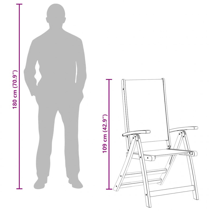 Składane krzesła ogrodowe, 4 szt., drewno akacjowe i textilene