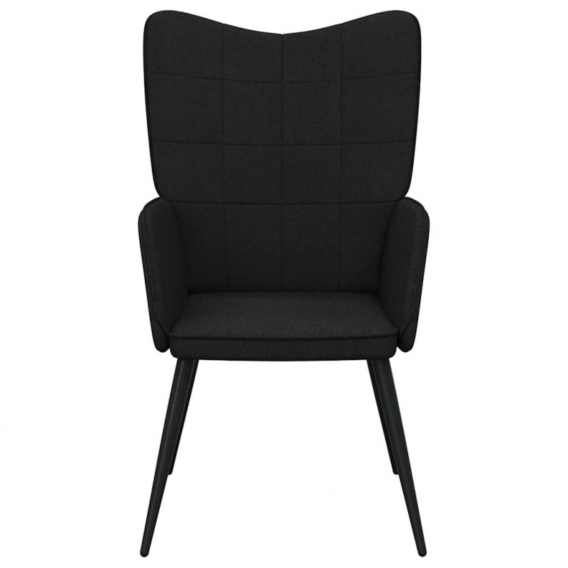 Fotel, czarny, obity tkaniną