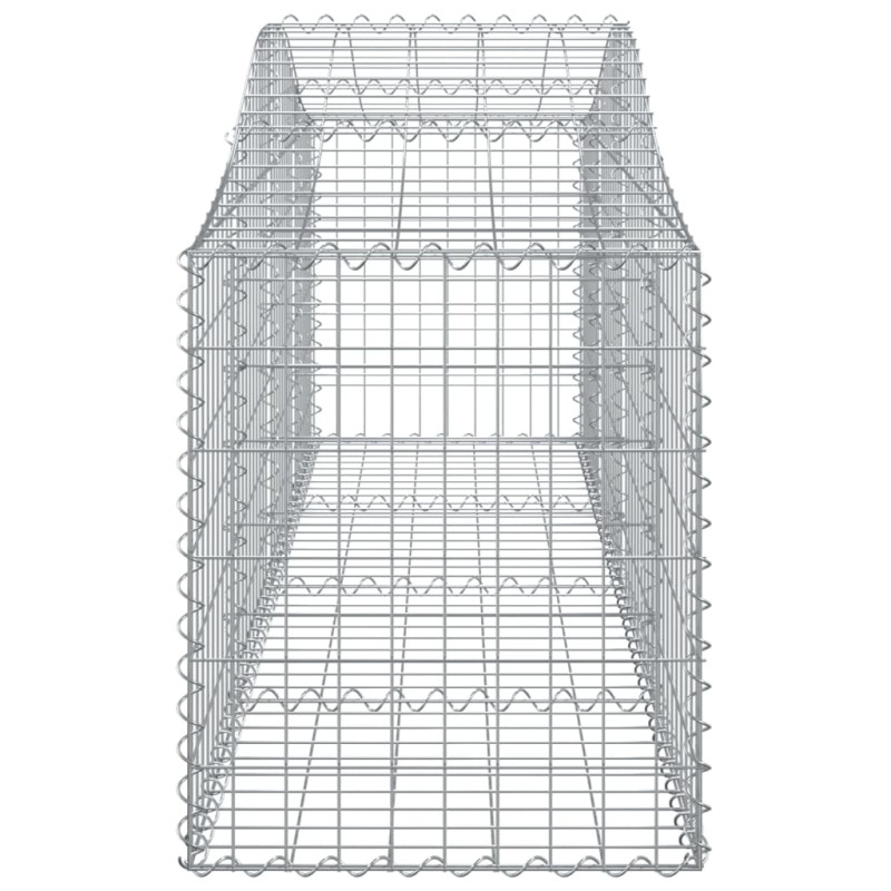 Kosze gabionowe, 2 szt, 200x50x60/80 cm, galwanizowane żelazo