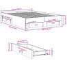 Rama łóżka z szufladami, szary dąb sonoma, 135x190 cm