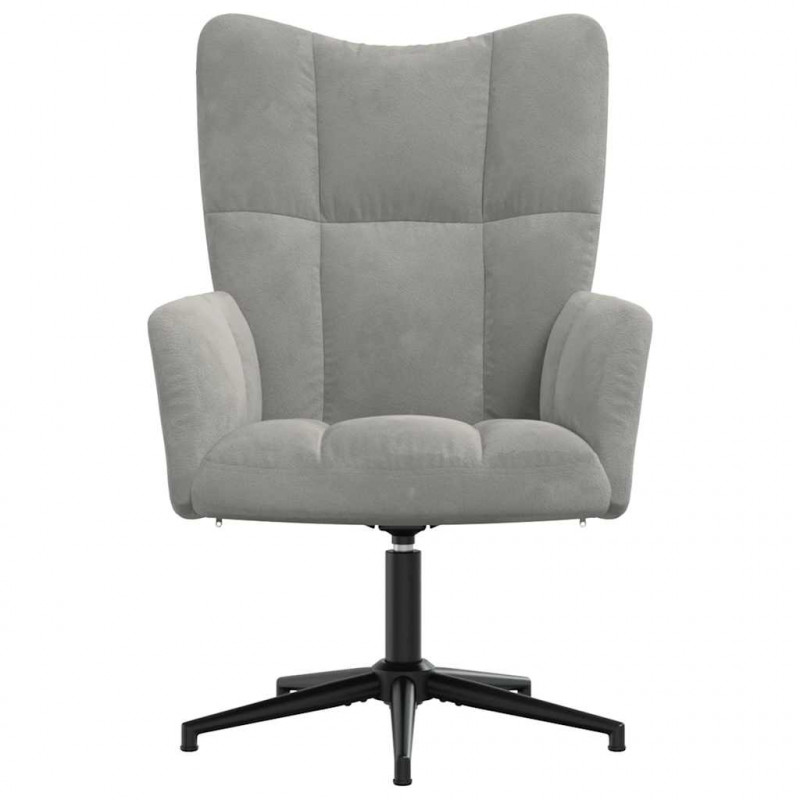 Fotel, jasnoszary, obity aksamitem