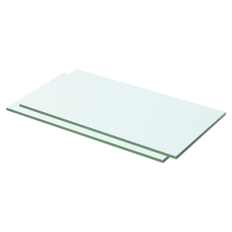 Półki, 2 szt., panel z bezbarwnego szkła, 50 x 20 cm
