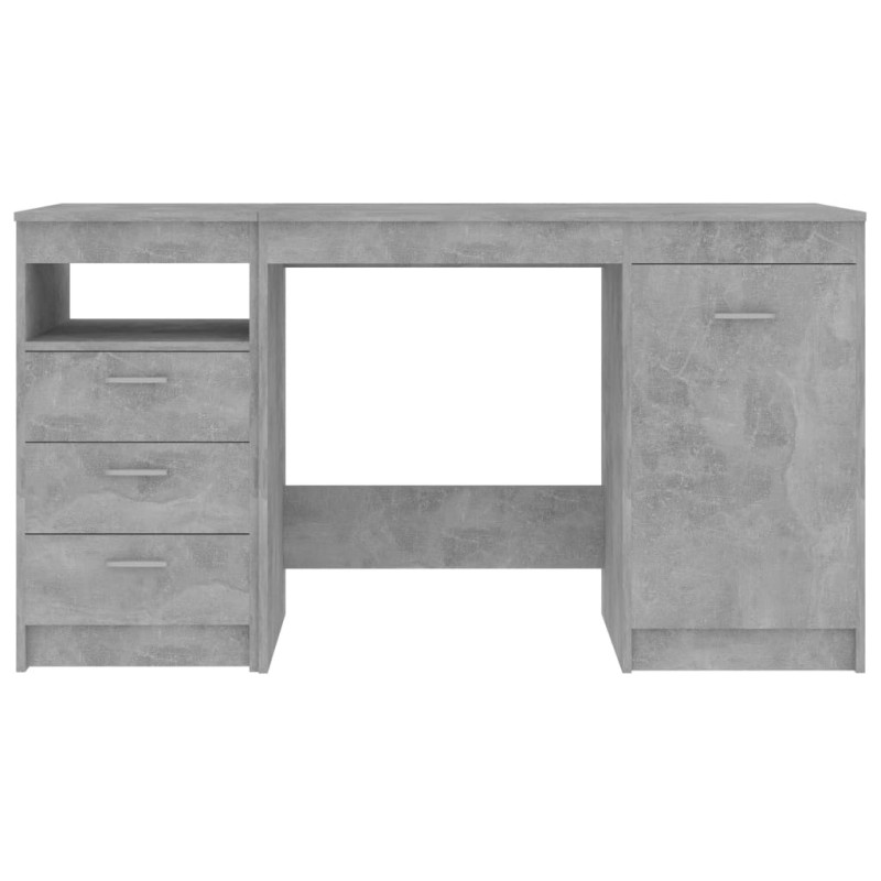 Biurko, szarość betonu, 140x50x76 cm, materiał drewnopochodny