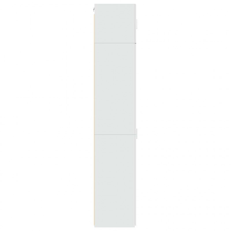 Wąska szafka, biała, 50x42,5x225 cm, materiał drewnopochodny