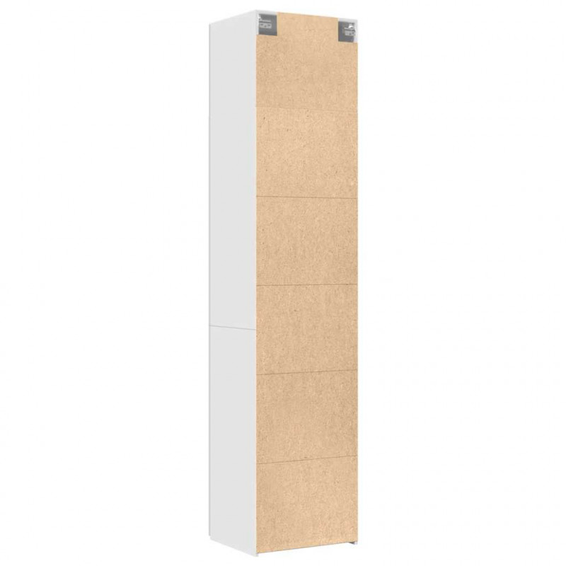 Wąska szafka, biała, 50x42,5x225 cm, materiał drewnopochodny