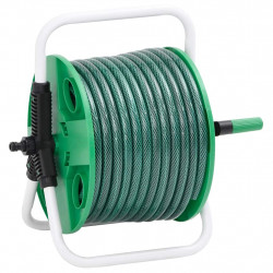 Wolnostojący bęben z wężem i złączkami, 0,5", 20m, zielony, PVC
