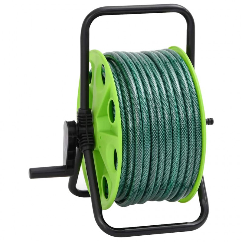Wolnostojący bęben z wężem i złączkami, 0,5", 20m, zielony, PVC