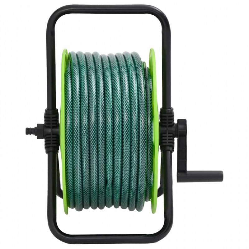 Wolnostojący bęben z wężem i złączkami, 0,5", 30m, zielony, PVC