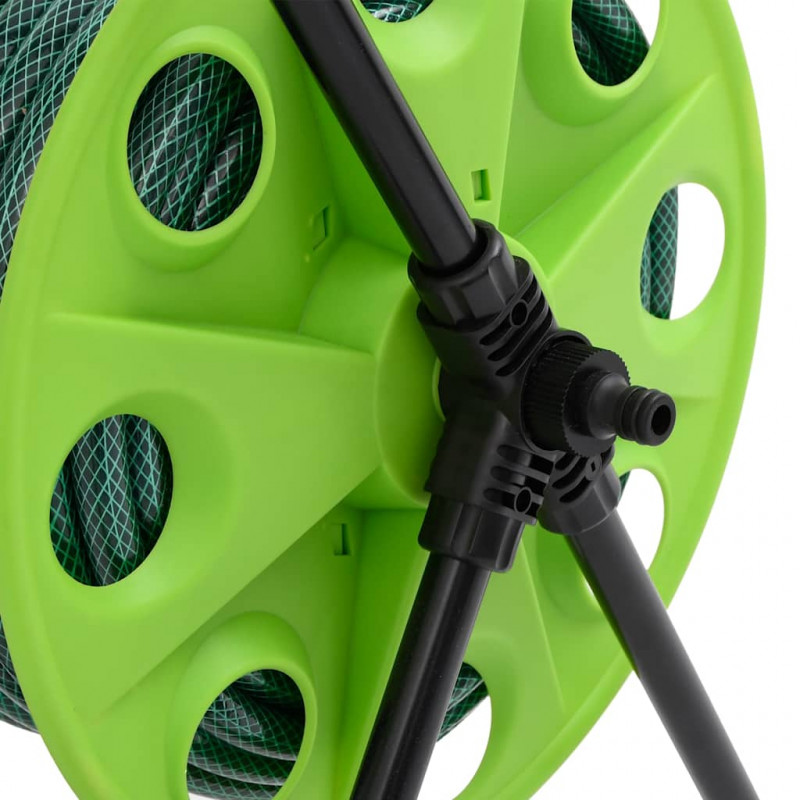Wózek z bębnem na wąż i złączkami, 0,5", 30 m, zielony, PVC